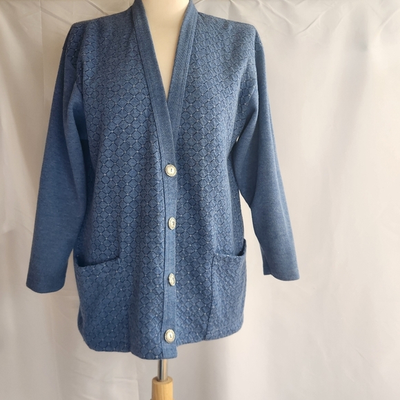 Vintage Womens Cardigan Metal Buttons Grannycore Cottagecore Farmhouse Cozy - Picture 2 of 15